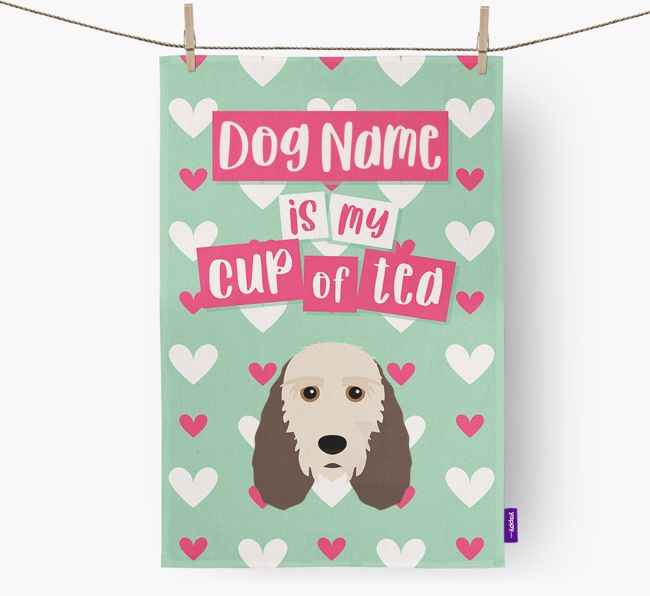 '{dogsName} is my cup of tea' Tea Towel with {breedFullName} Icon